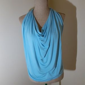 Michael Stars sky blue drape front sleeveless top